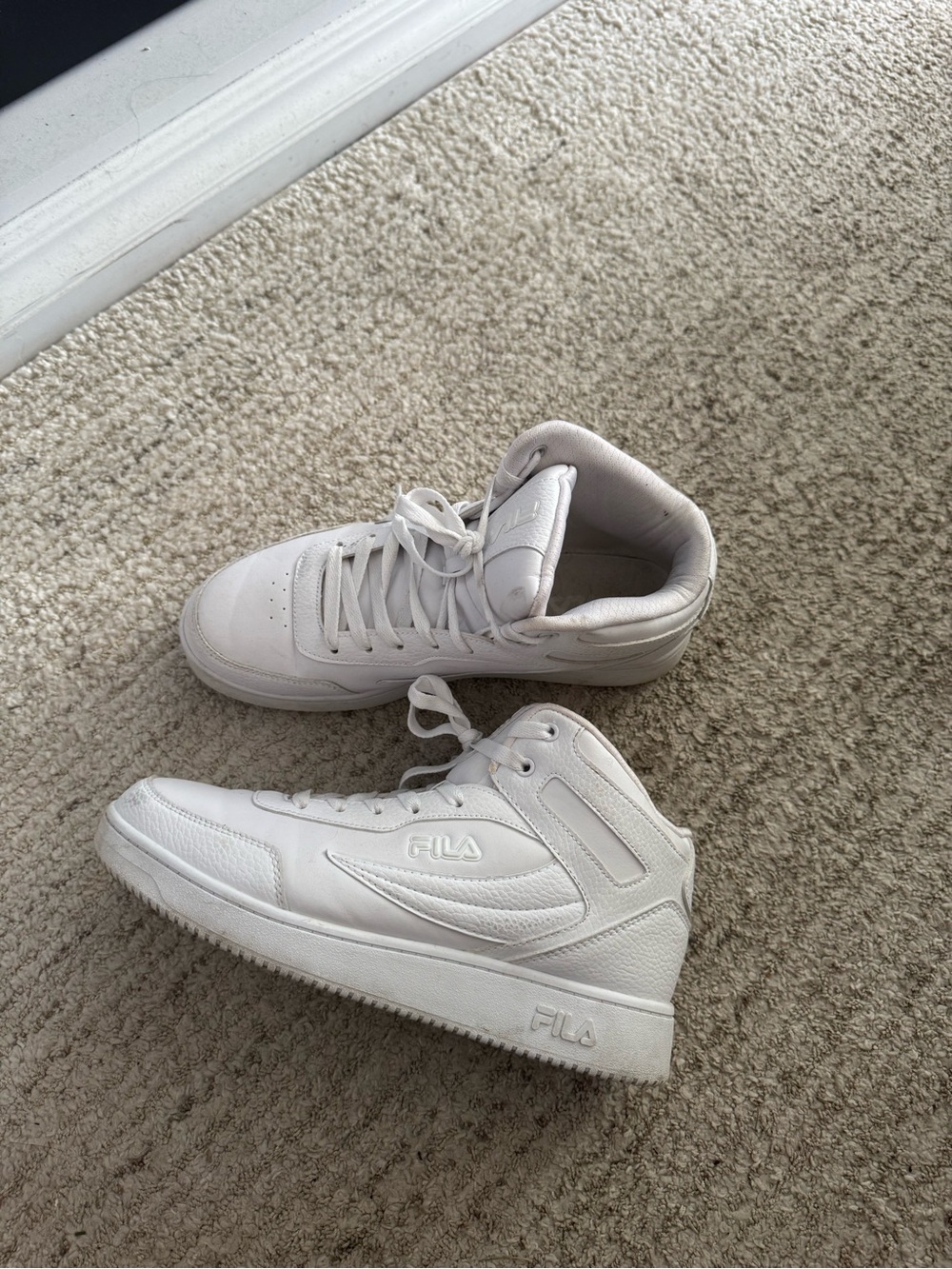 Fila White High-Top Leather Sneakers